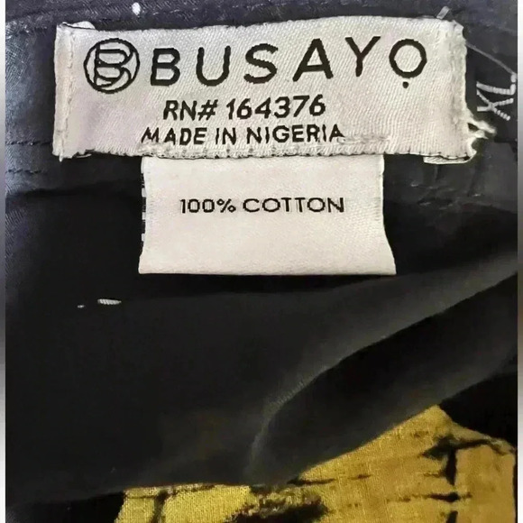 Busayo‎ Ola Blouse 100% Cotton Black Multi Colored Size X Large - Picture 5 of 5